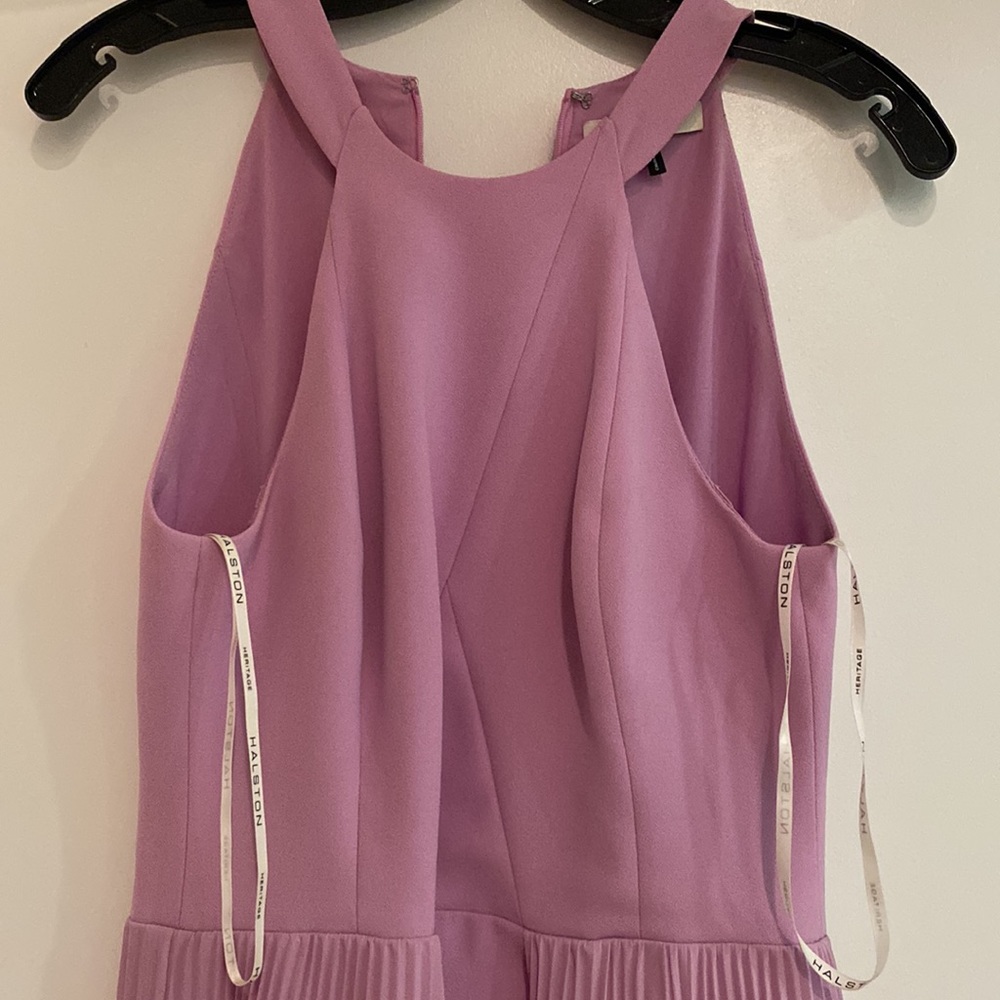 HALSTON HERITAGE Pleated Crepe Midi Dress - Picture 7 of 14